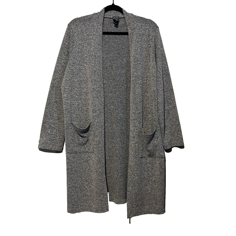 Clara Sun Woo Women's Open Front Gray With Pockets Cardigan Size M